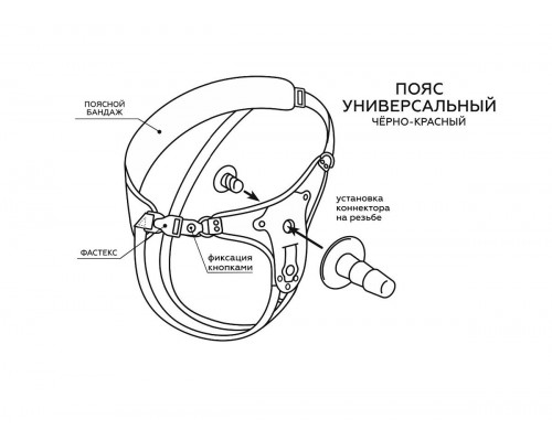 Красно-черные универсальные трусики с 2 способами крепления насадок