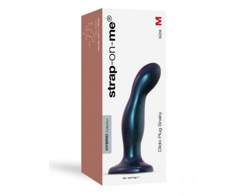 Темно-синяя насадка Strap-On-Me Dildo Plug Snaky size M