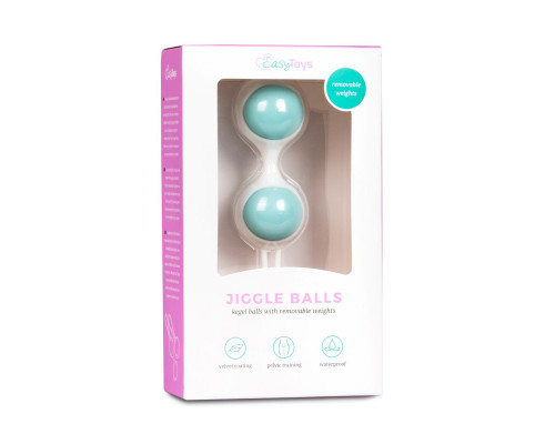 Заказать Бело-голубые вагинальные шарики Jiggle Balls