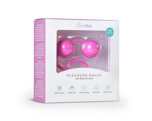 Заказать Розовые вагинальные шарики с ребрышками Roze Love Balls