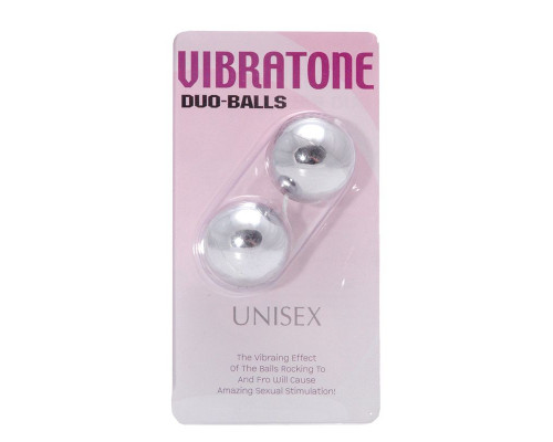 Заказать Серебристые шарики VIBRATONE DUO BALLS SILVER BLISTERCARD