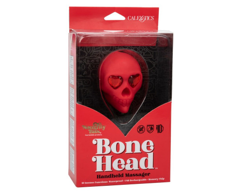 Красный вибромассажер в форме черепа Bone Head Handheld Massager