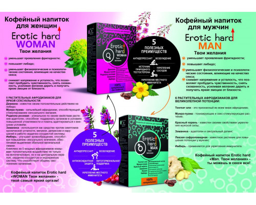 Заказать Кофейный напиток для мужчин  Erotic hard MAN - Твои желания  - 100 гр.