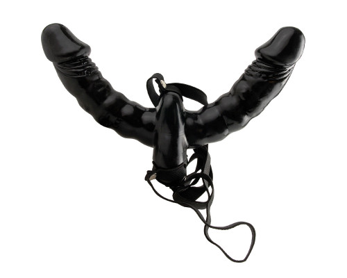 Заказать Двойной страпон с вибрацией Vibrating Double Delight Strap-On